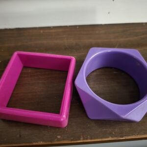 Pink and Purple Geometric Bangles